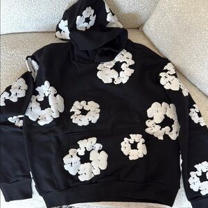 Denim tears cotton wreath black/white hoodie